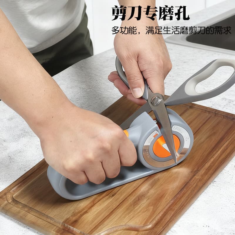 New six-in-one diamond knife sharpener for kitchen household manual quick sharpening multi-functional kitchen knives and scissors