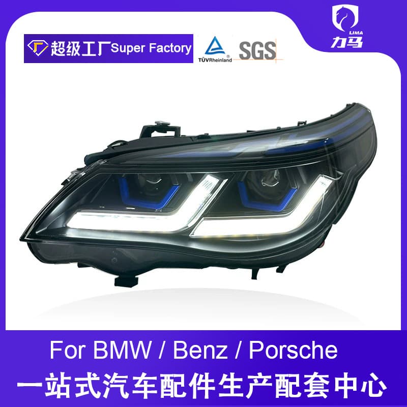 LED Turn Signal and Daytime Running Light Upgrade for 03-10 BMW 5 Series E60 Headlight Assembly - Blue Eyebrow Thunder Edition