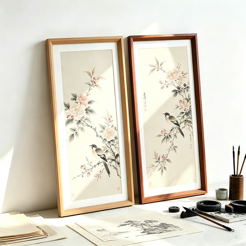 Calligraphy and Painting Frame, Chinese Painting Rice Paper Mounting Empty Frame, Outer Frame Edge Trim 33*66cm, 30*50cm Self-Framing