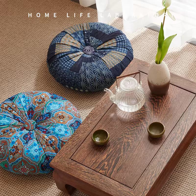 Cross-Border Ethnic Style Floor Cushion for Living Room, Tatami, Bay Window, Meditation, Tea Ceremony, Vintage Thick Cushion