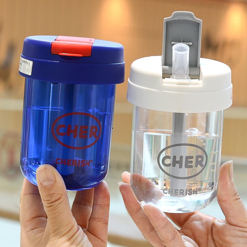 Summer High-Fashion Large Capacity Water Bottle, Mini Portable Cup for Men, Women, and Kids, with Straw, Cute Plastic Design