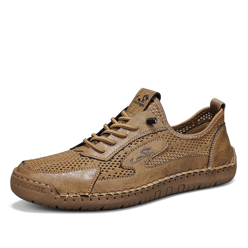 2026 Cross-border Men's Shoes Summer and Autumn New Breathable Mesh Shoes Men's Hollow Woven Soft Sole Driving Casual Shoes