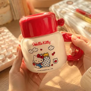 Hello Kitty Water Cup for Women Home Use Mug High Appearance Cute with Lid Ceramic Office Birthday Gift