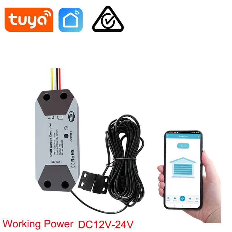 Tuya Smart WiFi Garage Door Controller, Smart Voice & Phone Timer Control for Garage Door Opening and Closing