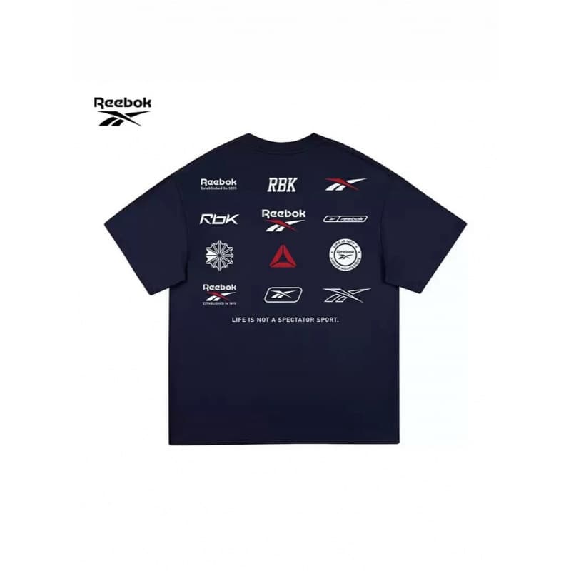 Reebok Heavyweight Men's Sports T-Shirt Short Sleeve 2026 New Summer Cotton Round Neck Fashion Couple Style