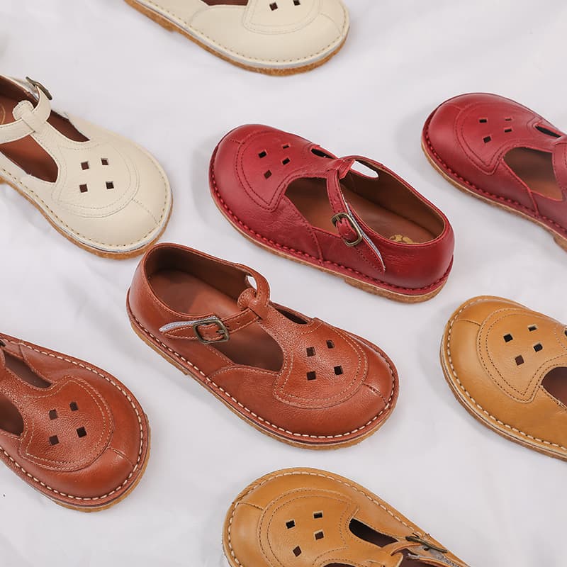 Hollow Retro Children's Shoes, Little Girl Leather Shoes, 2026 Autumn Princess Single Shoes, Baby Shoes Soft Sole