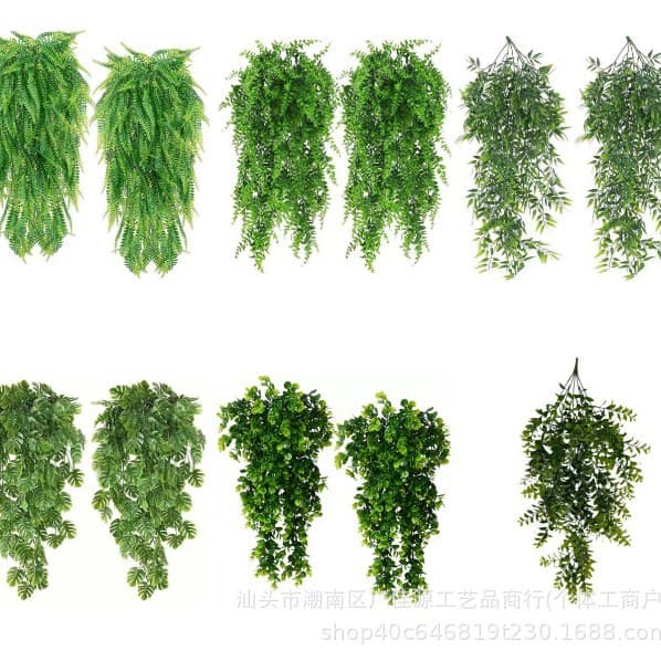 Amazon cross-border e-commerce artificial wall-mounted green plants, Persian grass vines, wall hanging decorations, fake flowers, simulated vines and plants