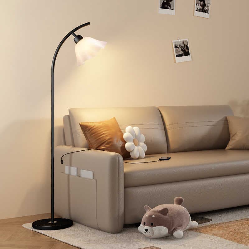 Living Room Floor Lamp, Cream Style Standing Lamp for Sofa Side, Bedroom Bedside Petal Ambient Light, Study Decorative Light