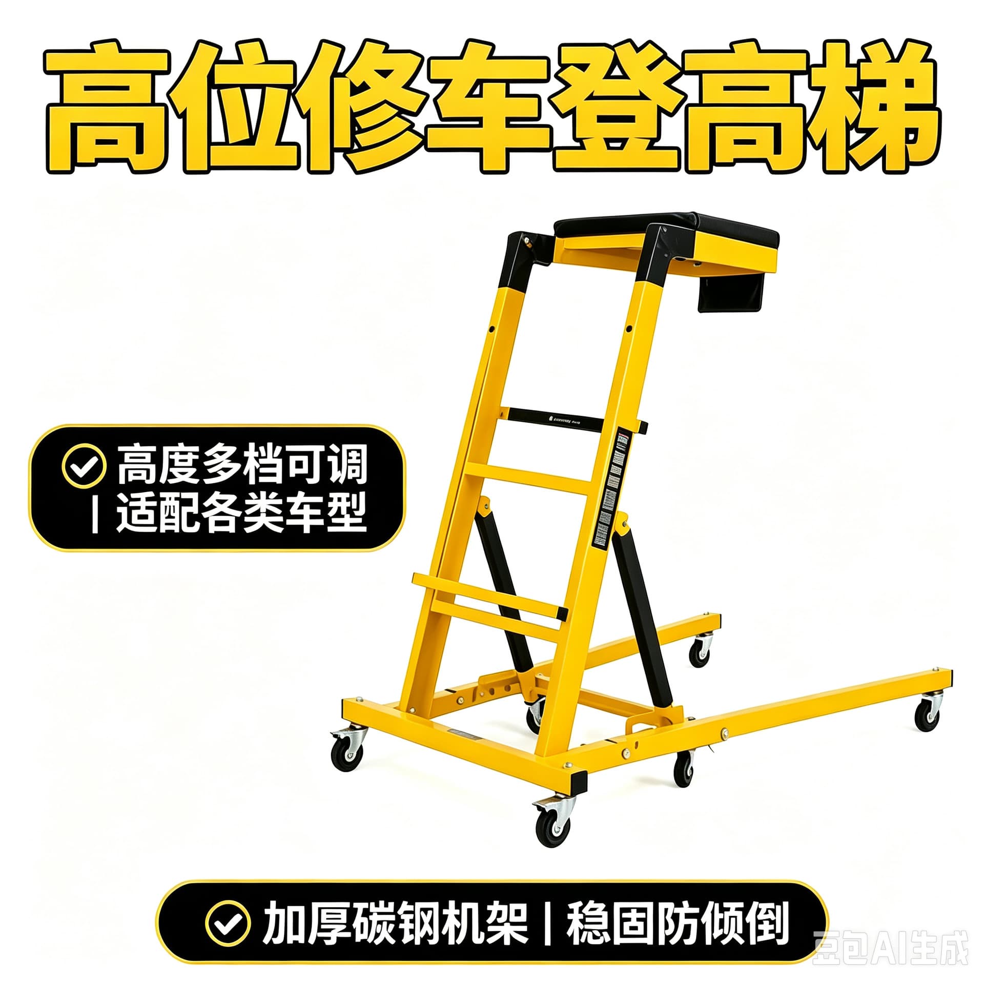 Source Factory Cross-border Export Car Engine Crawler Auto Repair High Stool Foldable with Wheels