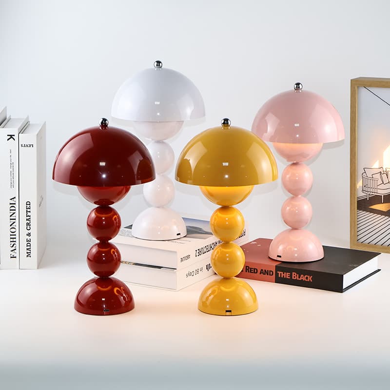 Danish Mushroom Bud Table Lamp Bedroom Desk Retro Ins Style Ambient Night Light Girl Gift Bedside LED Lamp