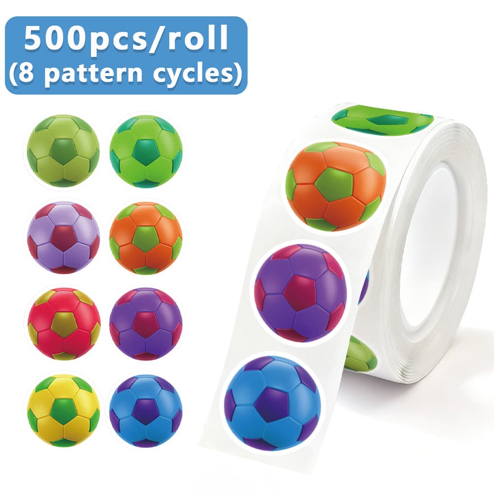 World Cup creative football 500 stickers football roll stickers colorful ball stickers stickers packaging seal stickers