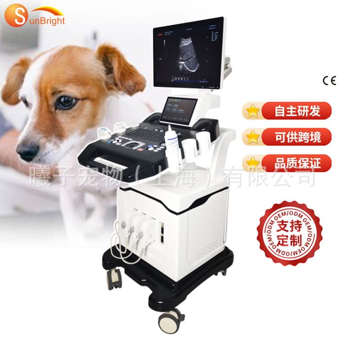 B-Ultrasound Color Doppler Ultrasound Trolley Type, Fully Digital Veterinary Color Doppler Ultrasound Machine, Small Animal Ultrasound Diagnostic Instrument, Factory Direct Supply