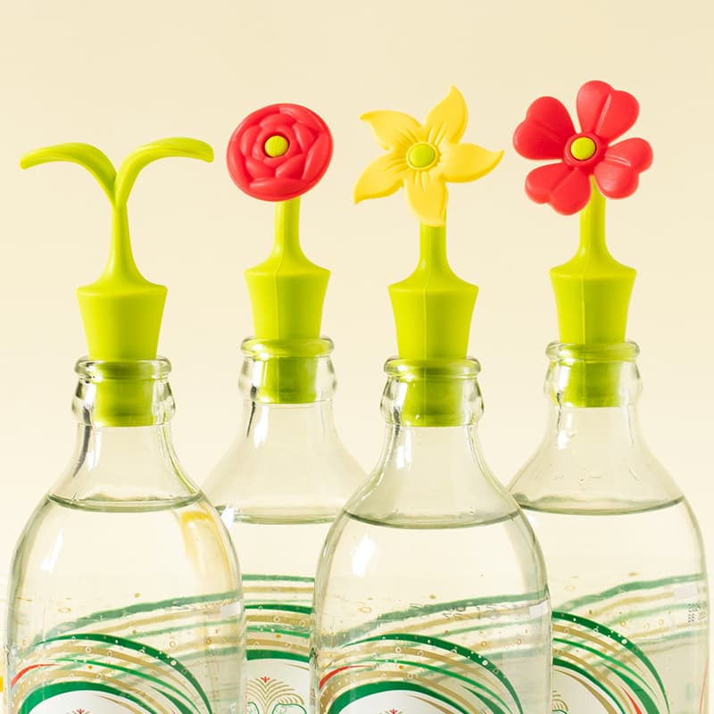 Silicone Flower-shaped Wine Stopper Sealing Plug for Wine Bottles, Red Wine, Beer Seasoning, and Preservation