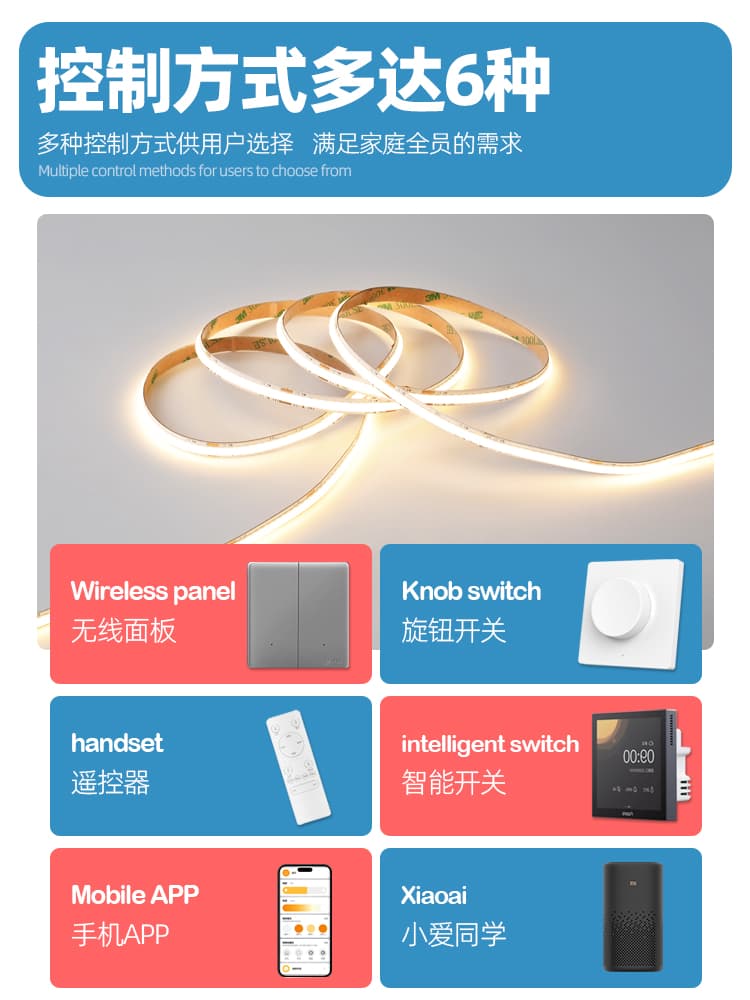 Pre-connected to Mi Home APP Smart Light Strip Integrated Power Driver Transformer 24V Low Voltage Three-color Voice Remote Control