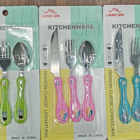 Cartoon cutlery set, factory direct sales, foreign trade, cross-border e-commerce, new hot-selling cartoon children's stainless steel metal tableware