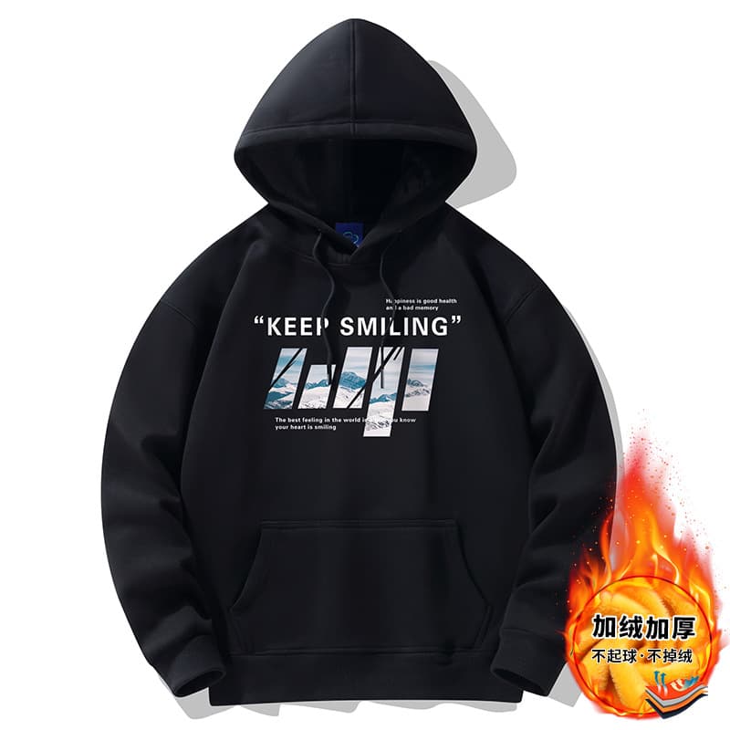 400g Drop Shoulder Winter Fleece Lined Thickened Hoodie Men's Hooded Plus Size Warm Hoodie Coat Couple Style