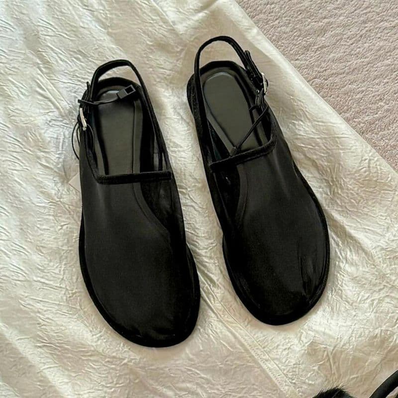 ZA Women's Closed Toe Mule Sandals, Mesh Fabric Round Toe Breathable Flat Casual Loafers Summer