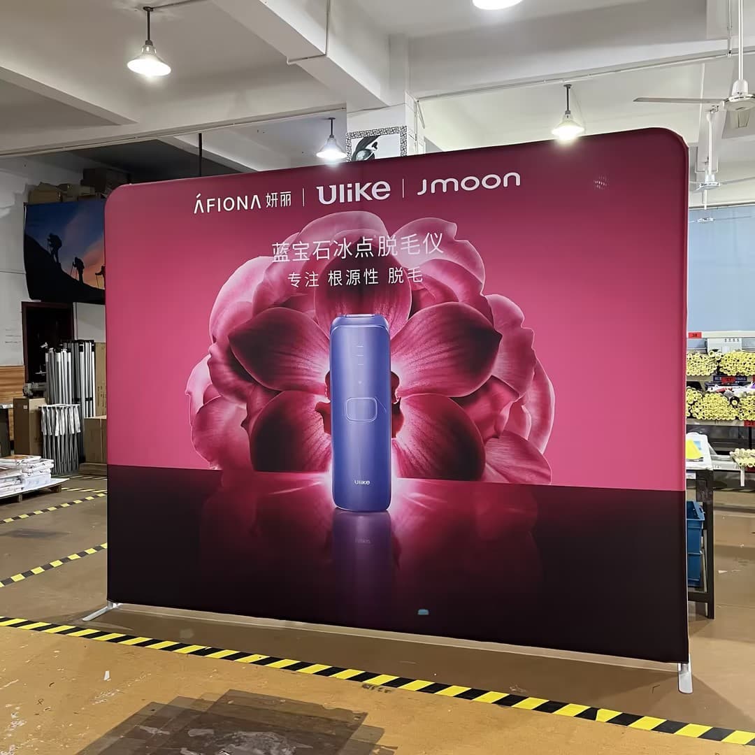 Quick Curtain Show Display Stand Aluminum Alloy Outdoor Exhibition Advertising Live Broadcast Sign-in Backdrop Exhibition Fabric Signature Wall