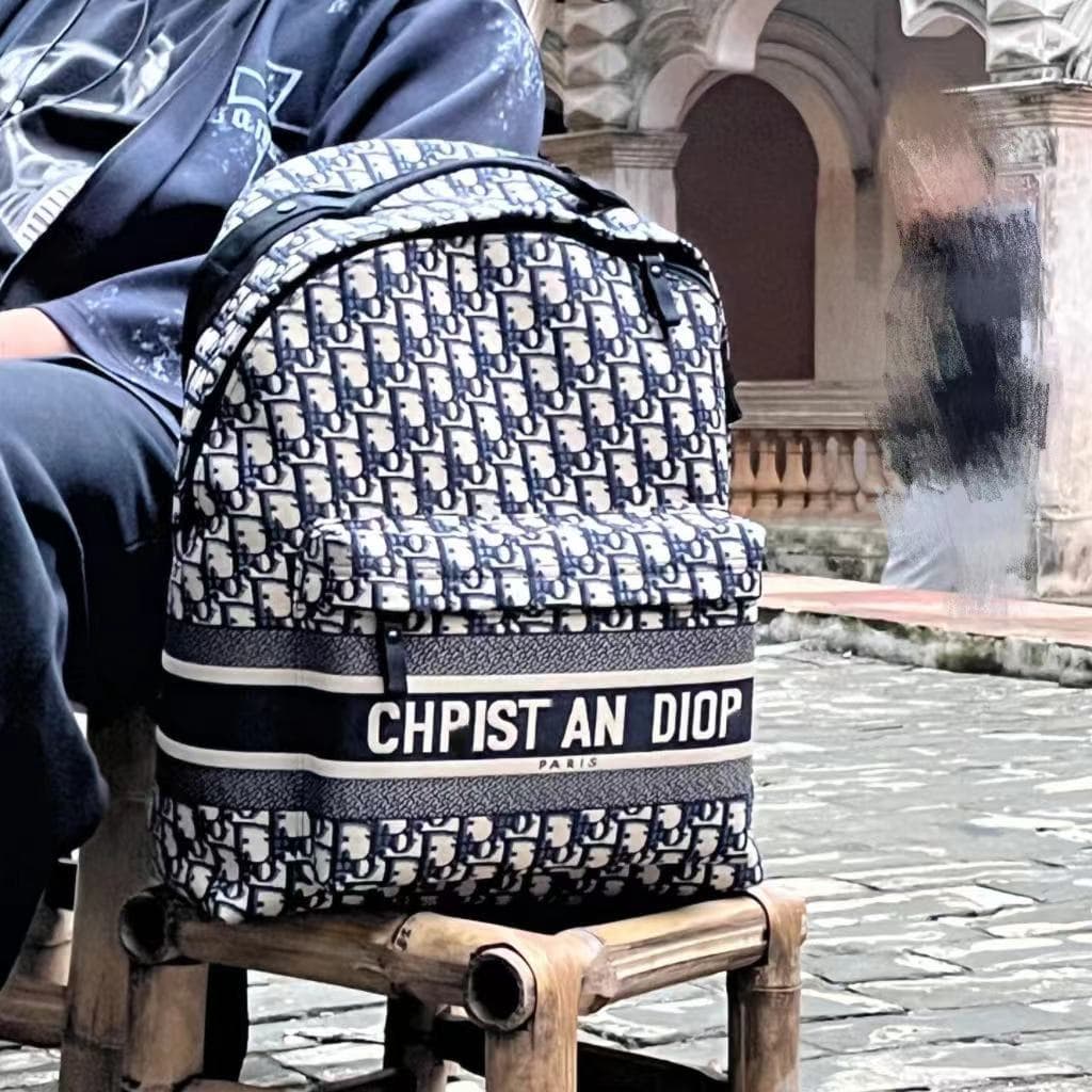New Unisex Canvas Jacquard Travel Backpack, Large Capacity Versatile Student Schoolbag, Fashion Embroidered Backpack