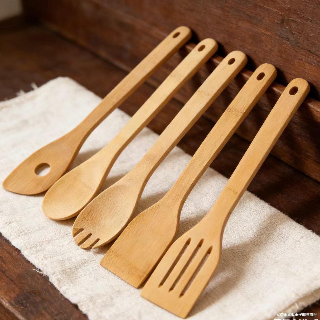 Cross-border non-stick cooking spatula paint household bamboo spatula seven-piece set bamboo spatula bamboo spoon spatula set