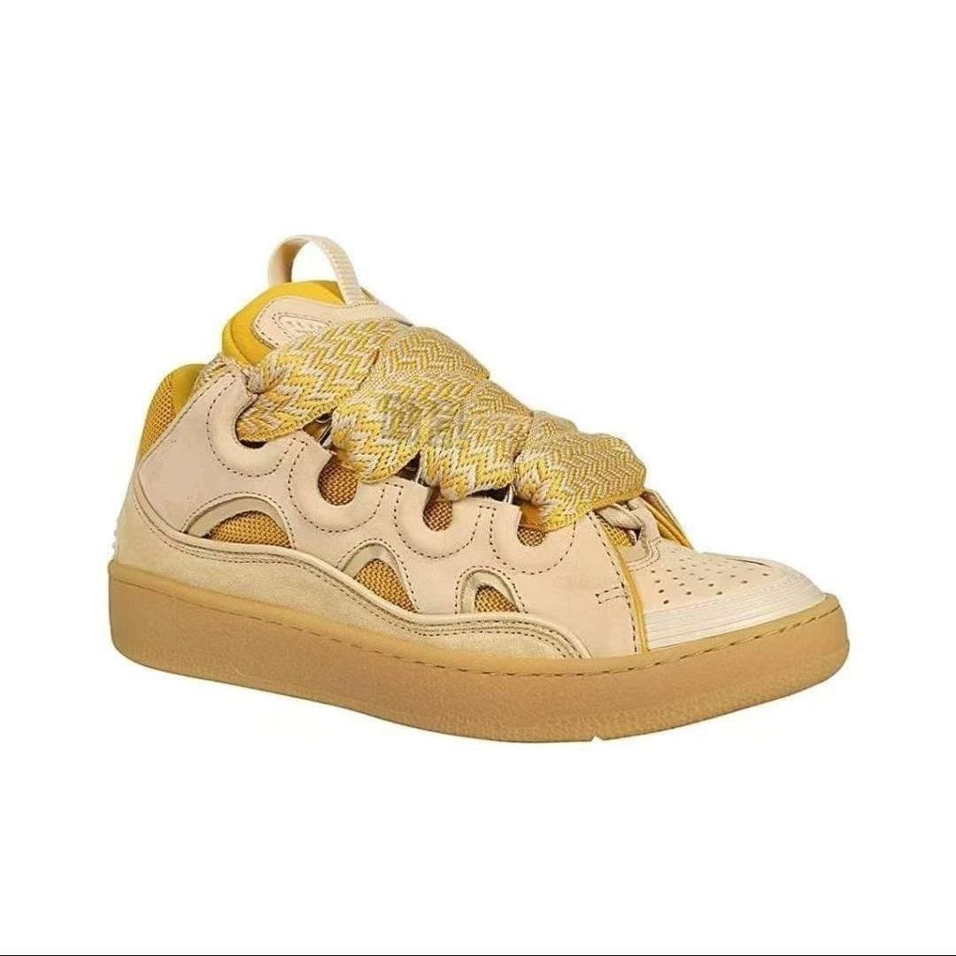 Putian Lanfan Chunky Hollow Lace-Up Casual Sneakers European and American Trendy Platform White Shoes