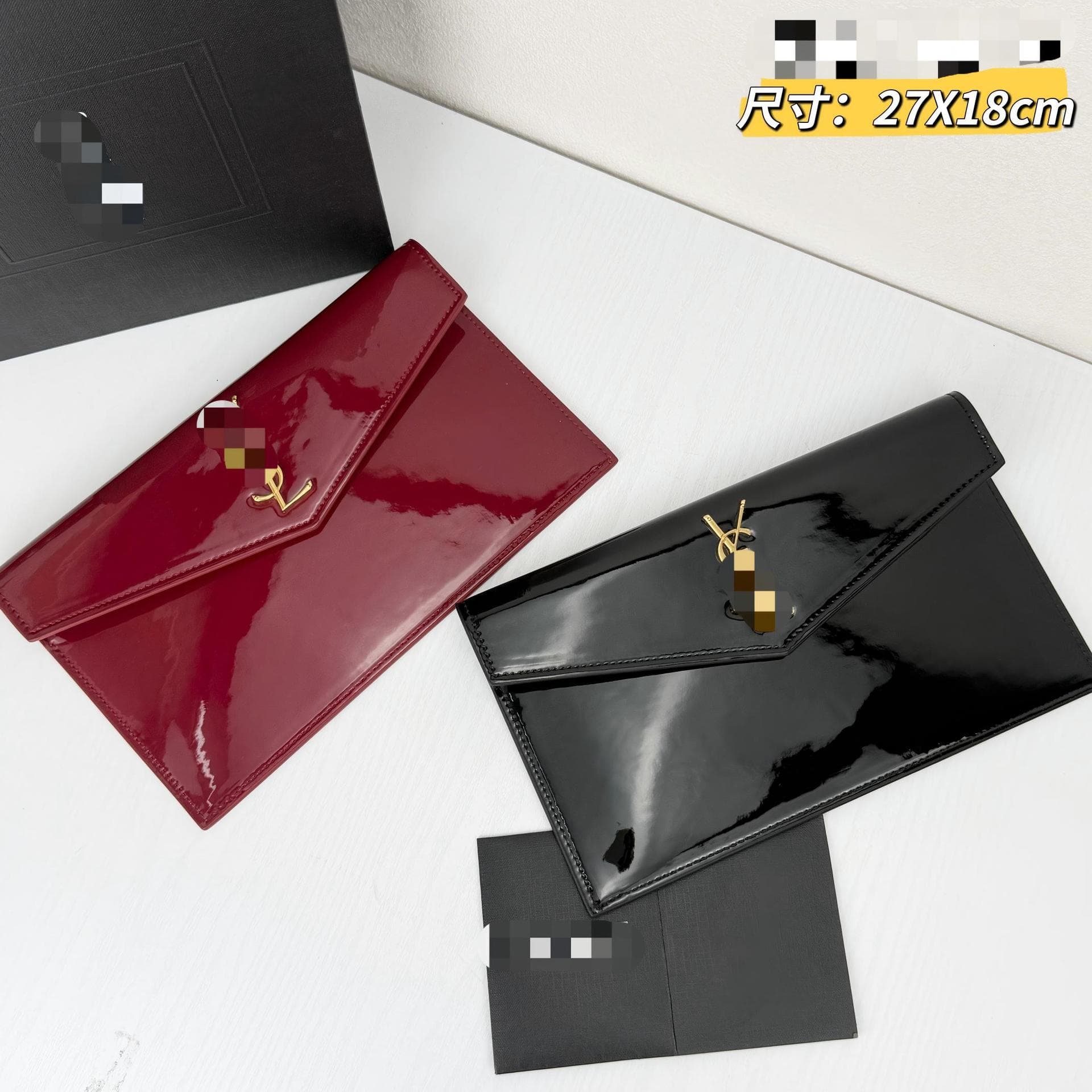 2025 New Patent Leather Clutch Bag for Women Premium Envelope Bag Crocodile Texture Genuine Leather Evening Bag Luxury Clutch
