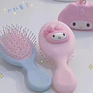 Cute Cartoon KT Air Cushion Comb Sanrio Cinnamoroll Padded Comb Soft Girl Portable Massage Comb Mini Comb