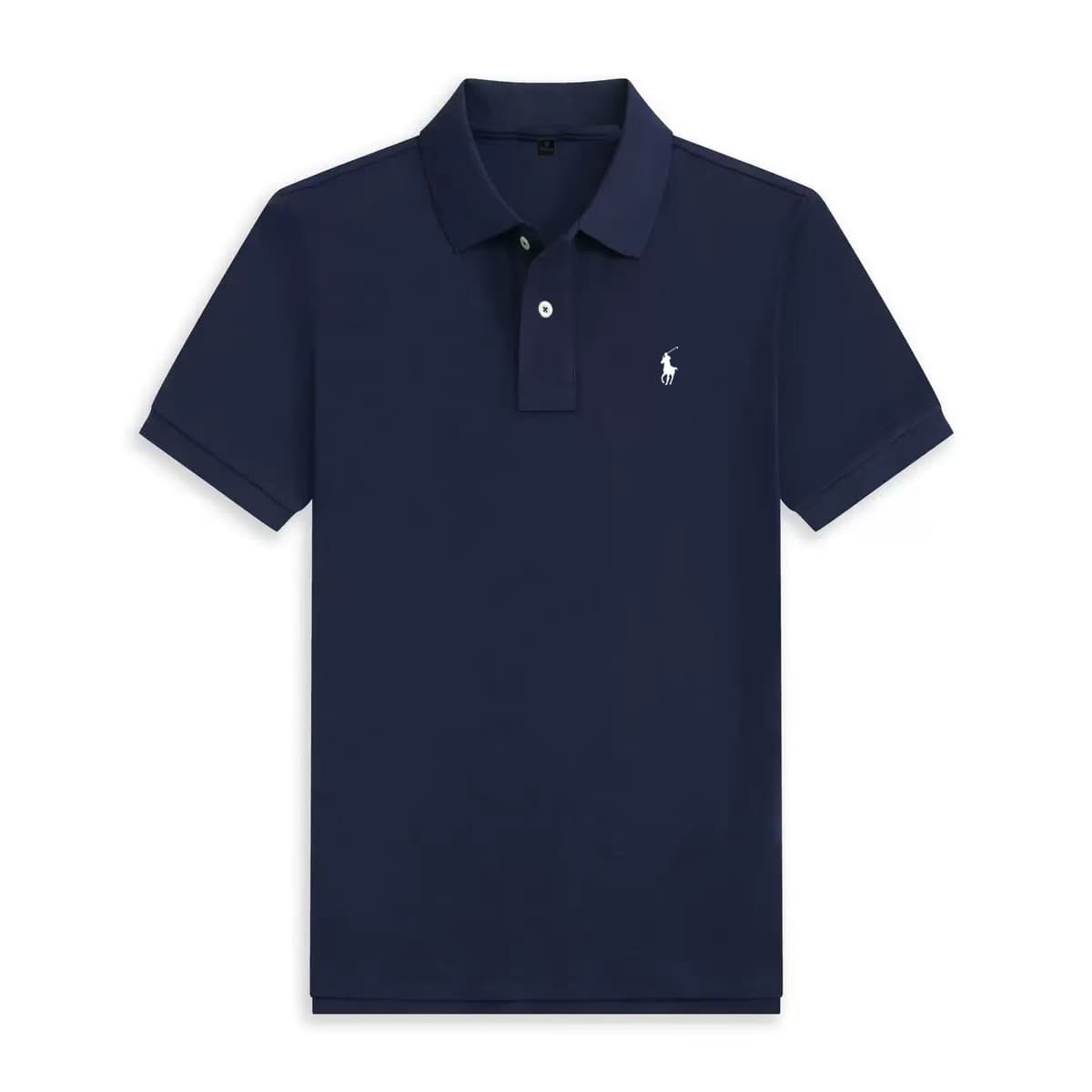 Cross-border large size pony embroidery summer men's short-sleeved polo shirt casual stand collar raffia pony logo men's clothing