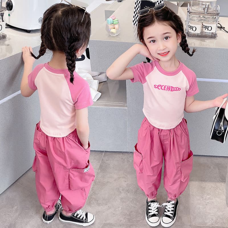 Girls' Set Fashionable Children's Casual Suit Summer 2025 New Korean Style Trendy Two-Piece Set