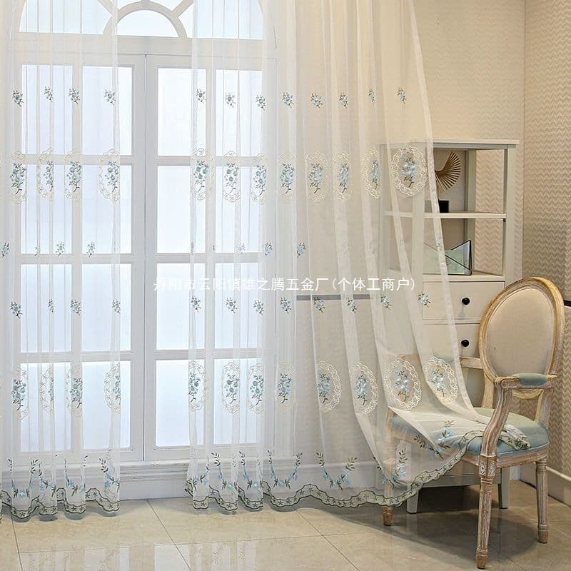 Curtain gauze new door curtain embroidered tulle bay window living room filter window curtain curtain gauze finished mosquito repellent mesh