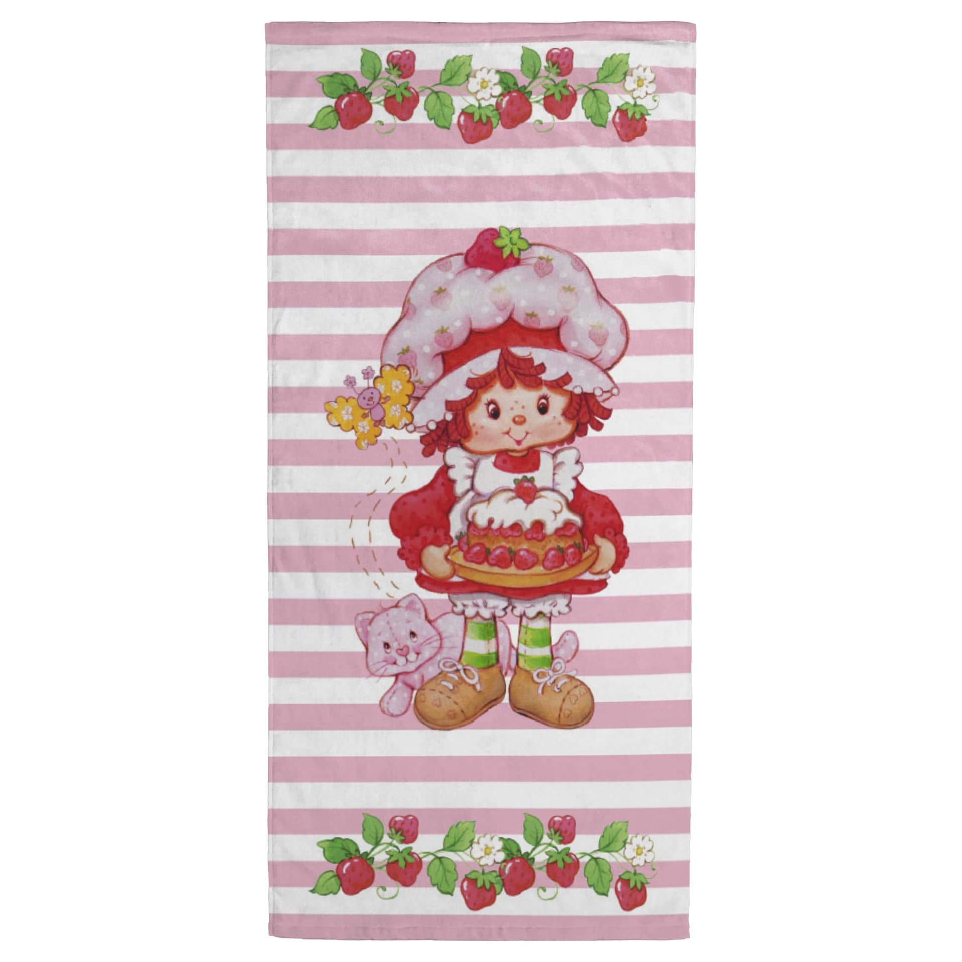 Cross-border Classic Cartoon Strawberry Sweetheart Kids Beach Towel Digital Printing Bath Towel Microfiber Sports Towel