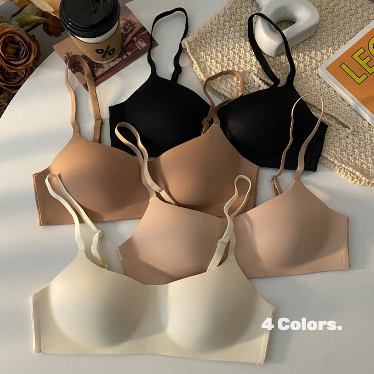 Manufacturer Southeast Asia Cross-Border Bra, Sprite Seamless Bra, Thin Push-Up for Small Bust, Side Boob Control, Anti-Sagging Wire-Free