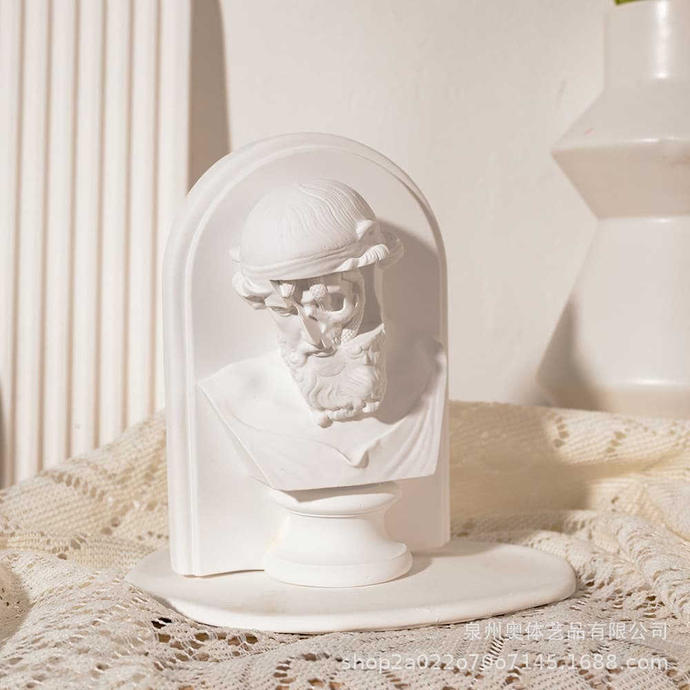Nordic Ins Vintage Roman Sculpture Plaster Aroma Stone Desktop Decorative Art Ornament Art Teaching Aid Gift