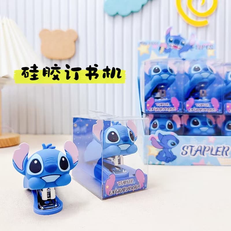 Stitch Lilo & Stitch Cartoon Series Silicone Stapler Creative Mini Binding Stapler for Export
