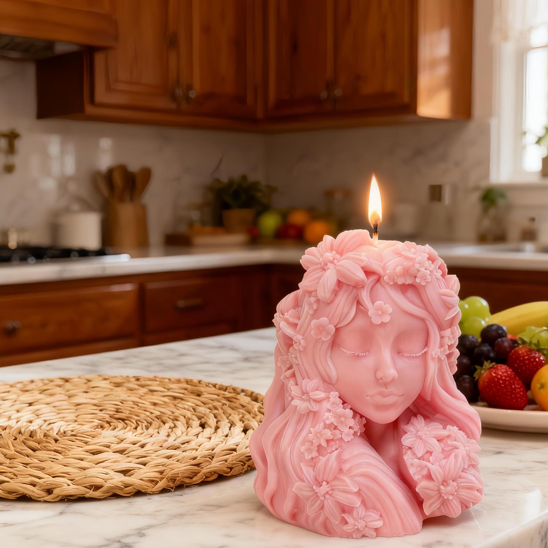 Sanxin Garden Sleeping Girl Aromatherapy Candle Silicone Mold DIY 3D Floral Girl Candle Silicone Mold