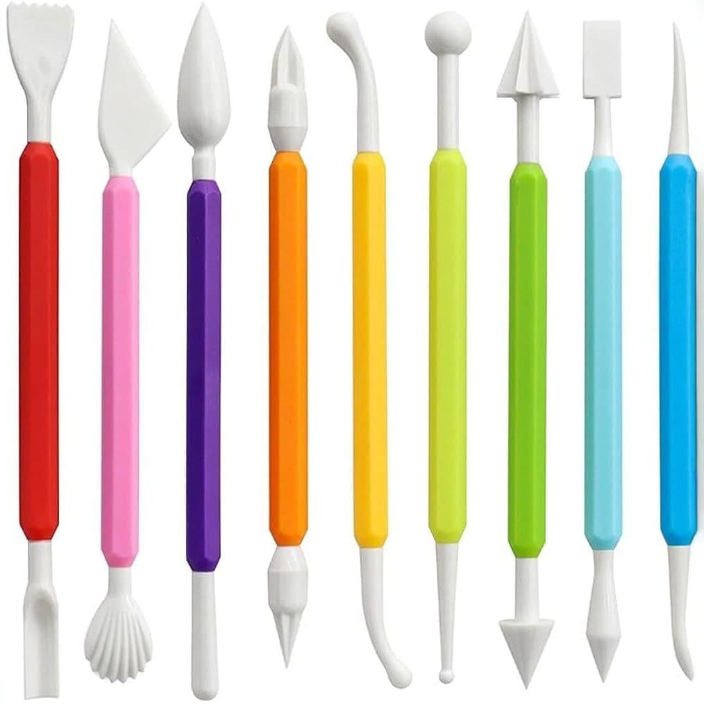 Double-headed silicone pottery paint tool set clay carving repair blank shaping DIY handmade multi-color pottery
