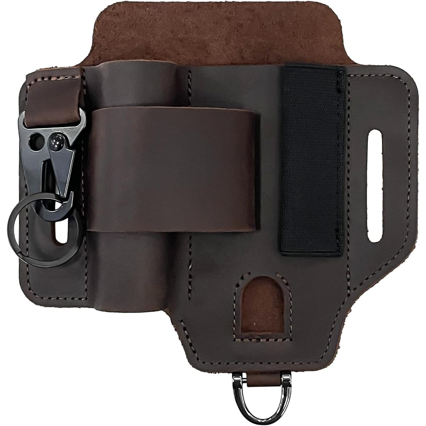 EDC Multi-Function Tool Kit Portable Leather Tool Storage Waist Bag EDC Belt Organizer Flashlight Leather Holster