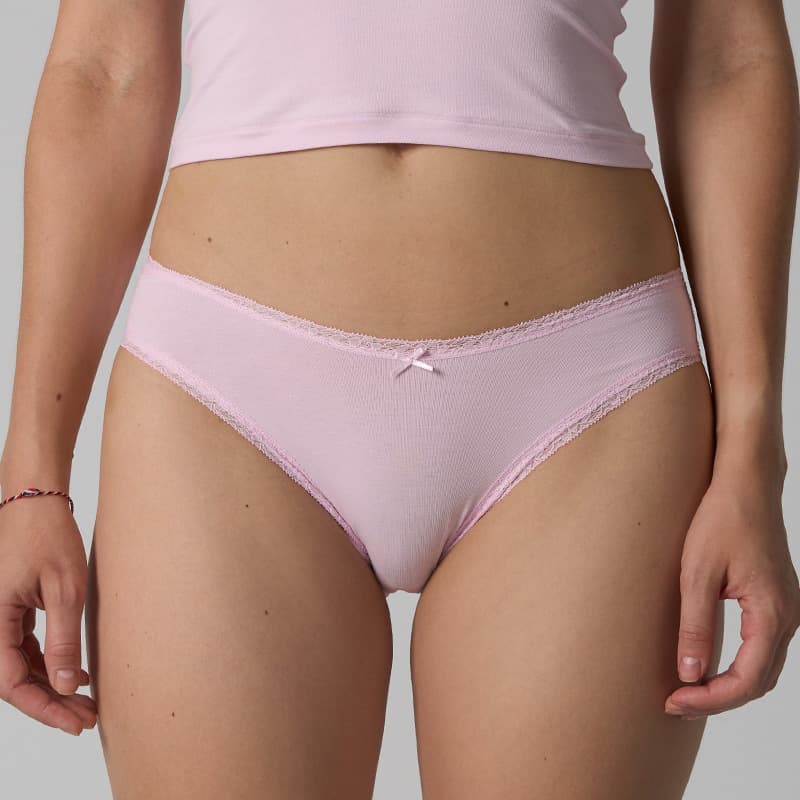 SKIMS Style Cotton Lace Underwear Lace Cotton Triangle Panty Hip Coverage Women