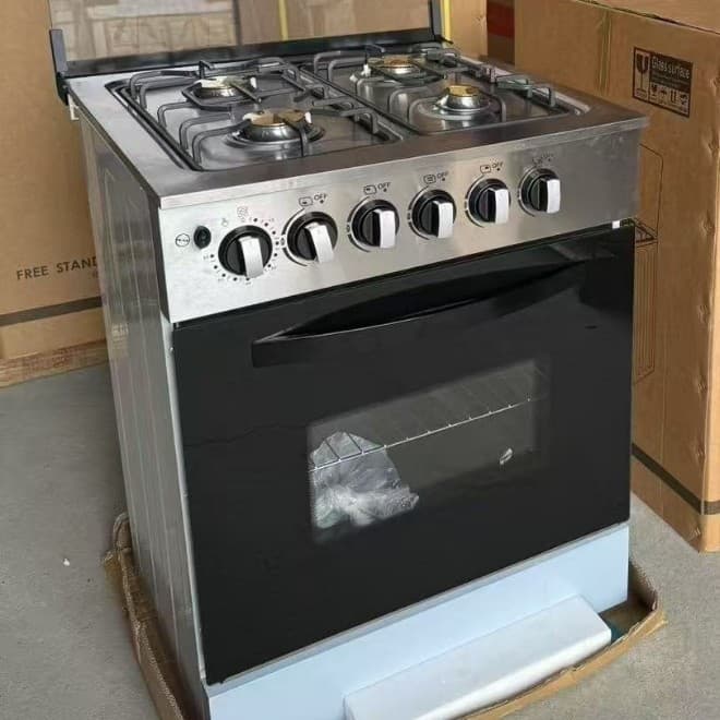 60*60 Four-burner stove with gas oven, top and bottom heating elements, electric power strip, integrated cooktop, European and British standard barbecue grill