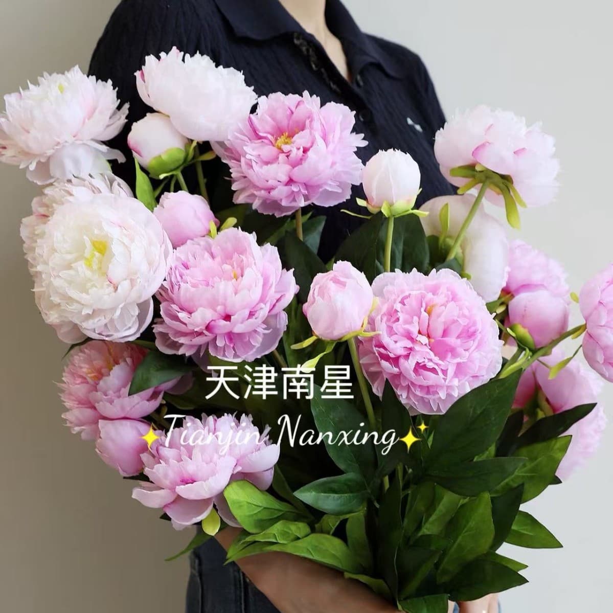New Single Stem 3-Head Peony Artificial Flower for Home Wedding Decoration Photography Floral Arrangement