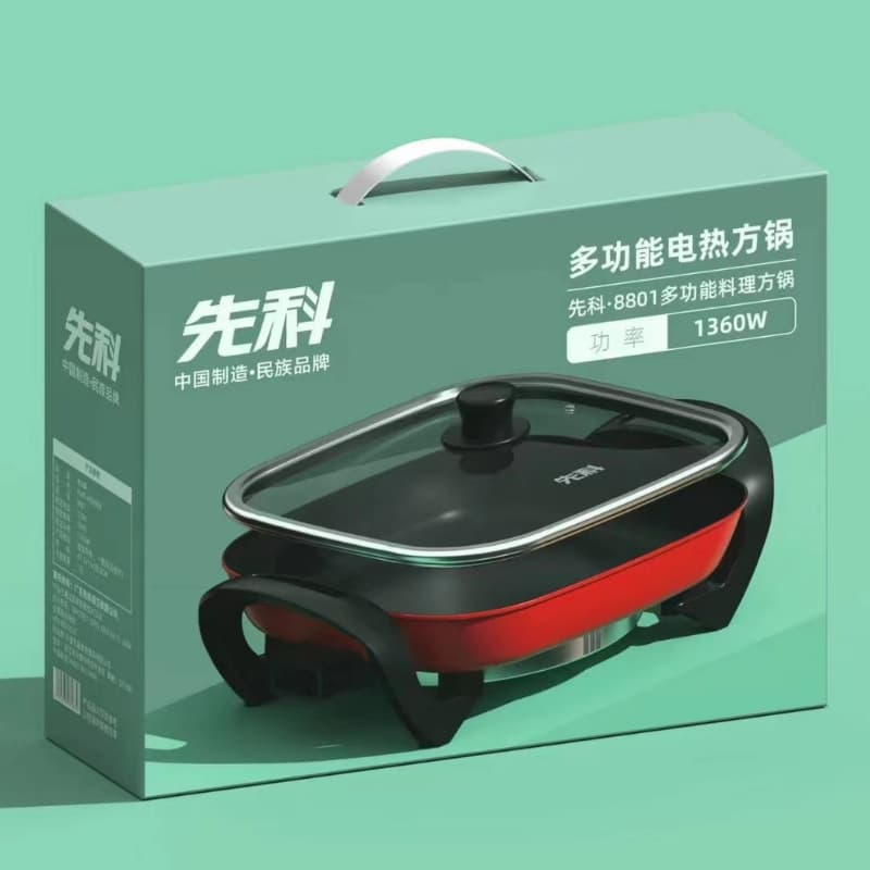 New Xianke Electric Hot Pot, Korean-Style Electric Hot Pot, Electric Wok, Multi-Functional Grill and Hot Pot Combo, Small Household Appliance Gift Pot