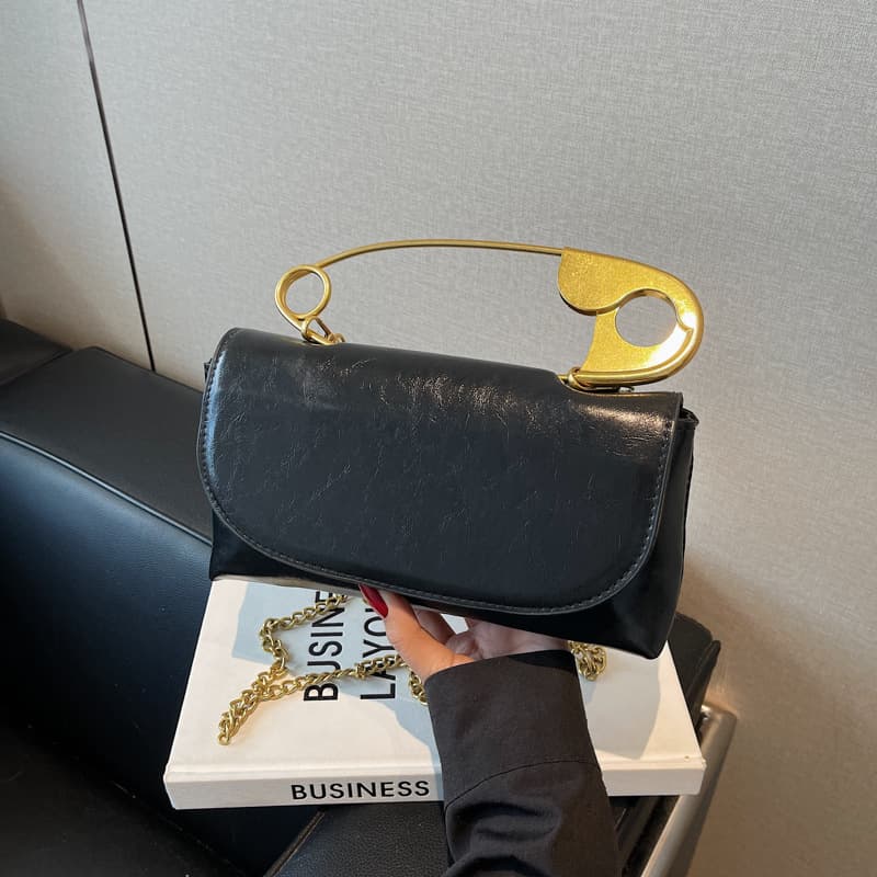 Creative Large Pin Women's Handbag 2025 New Korean Style Fashion Niche Design Handheld Crossbody Small Bag