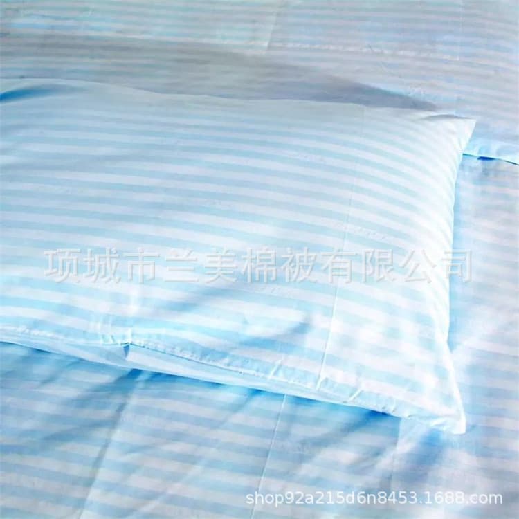 Medical disposable bed sheet three-piece set, duvet cover, pillowcase, white and blue chemical fiber cotton quilt, pillow core - source manufacturer