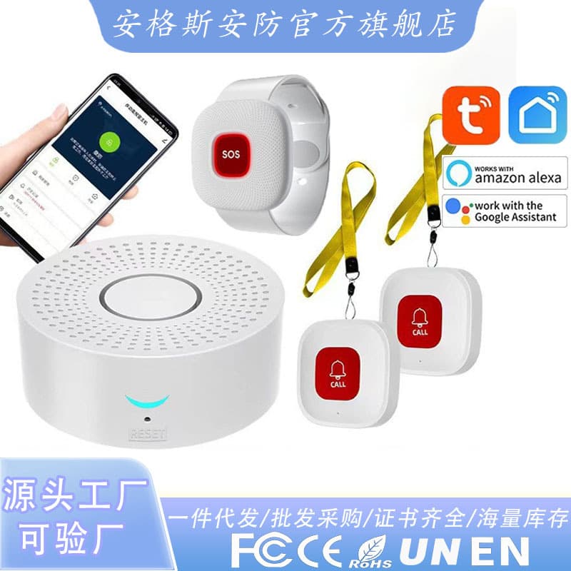 Graffiti WiFi Elderly Call System Host Set with GSM Smart Home Bell Alert and Anti-Theft Alarm