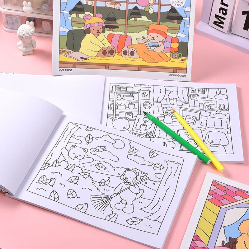 Bobbie Goods Coloring Book in Stock, Stress Relief for Adults, Children's Drawing Book, Kindergarten Baby Graffiti Coloring