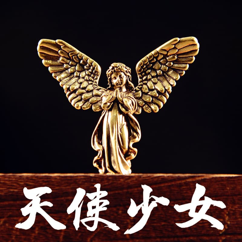 Cross-border brass angel figurine, guardian angel wings, trendy and personalized jewelry, Cupid desktop ornament.