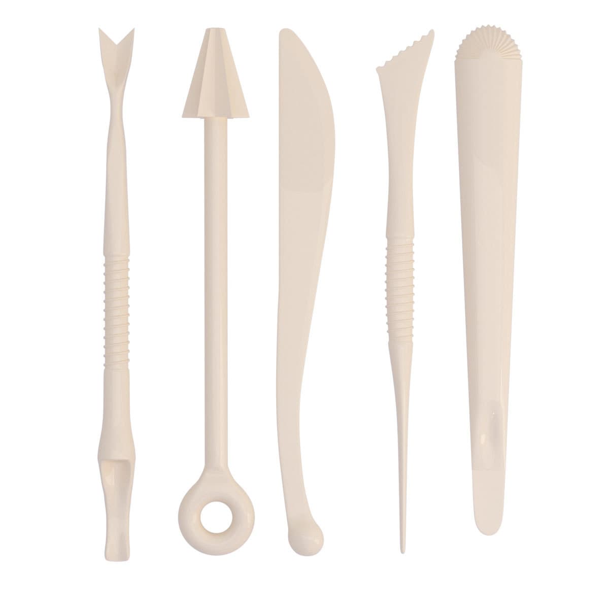 Cross-border soft clay plastic knife 5-piece set double-head printing tool multi-functional colored clay plastic clay tools wholesale