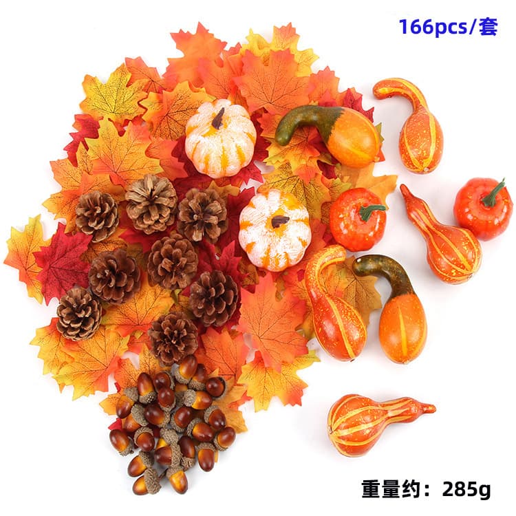 Amazon In-Stock Artificial Pumpkin Halloween White and Yellow Pumpkin Model Harvest Christmas Decoration Wreath Accessory