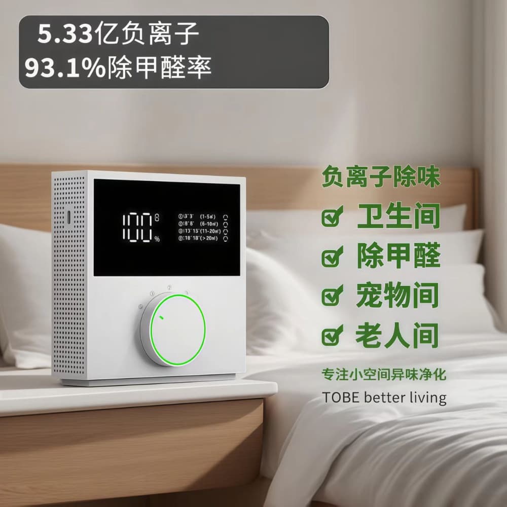 Home Negative Ion Air Purifier for Bedroom, Removes Formaldehyde, Secondhand Smoke, Pet Odors, Bathroom Aroma Diffuser