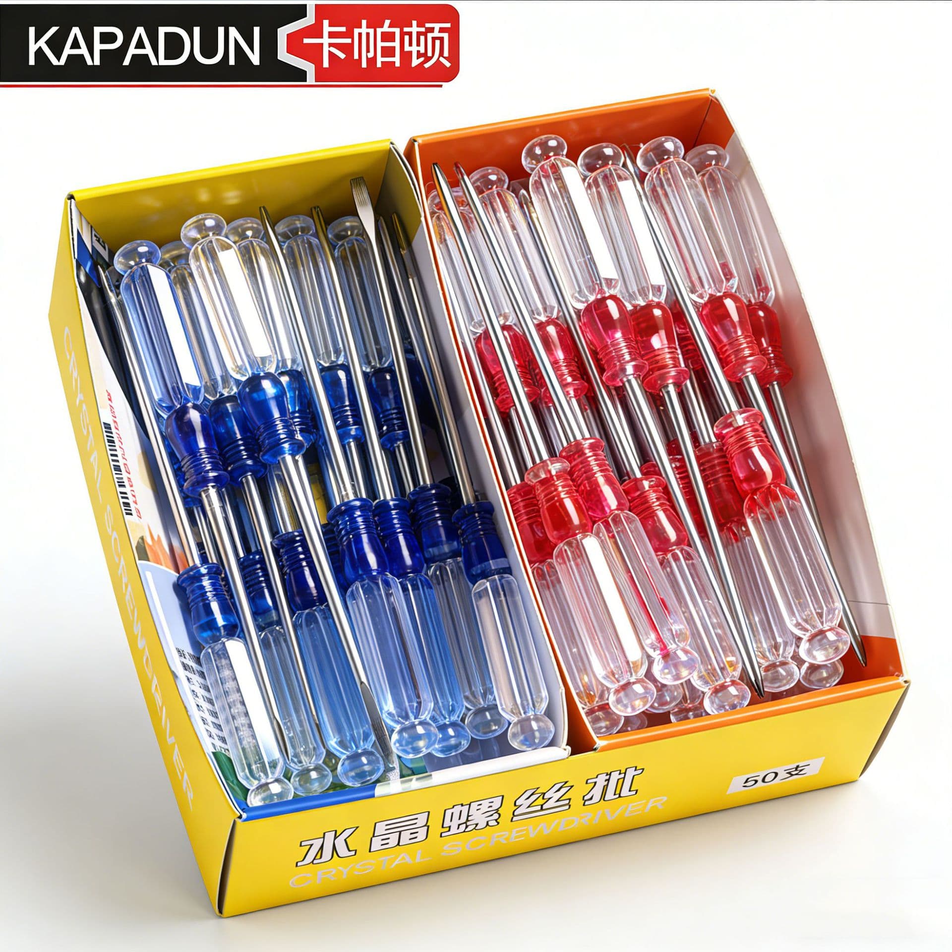 Factory Direct Red Blue Crystal Handle Screwdriver Manual Mini Screwdriver Flathead Phillips